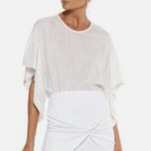 IRO Hail Ruffle Sleeve Shirt White Size 40